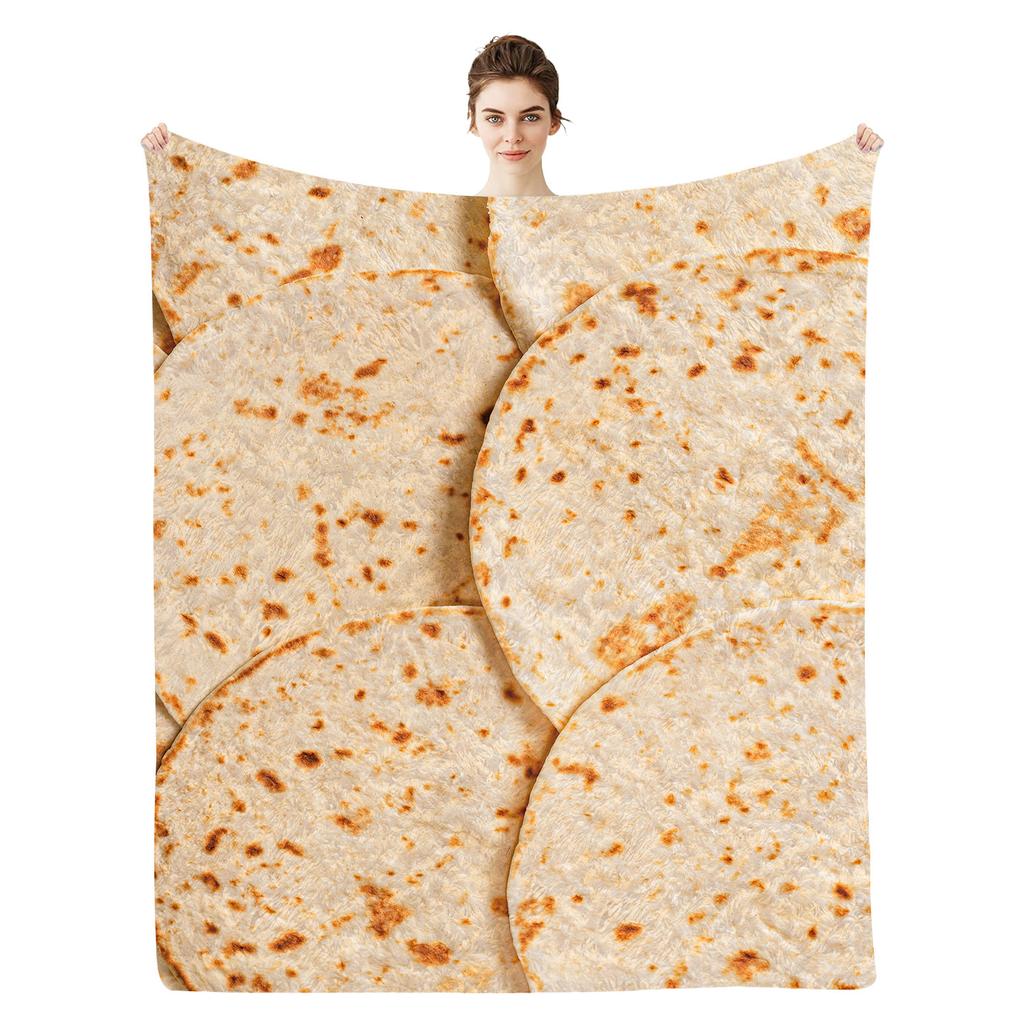 Corn Tortilla Blanket Food Pattern Small Blanket Soft and Warm Air Conditioning Blanket Nap Flannel Blanket