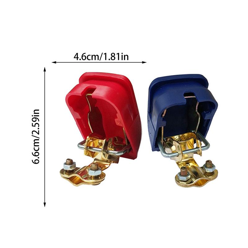 

1 пара быстросъемных клемм для положительного и отрицательного электродов, зажимы для клемм автомобильного аккумулятора, автомобильные аксессуары красный