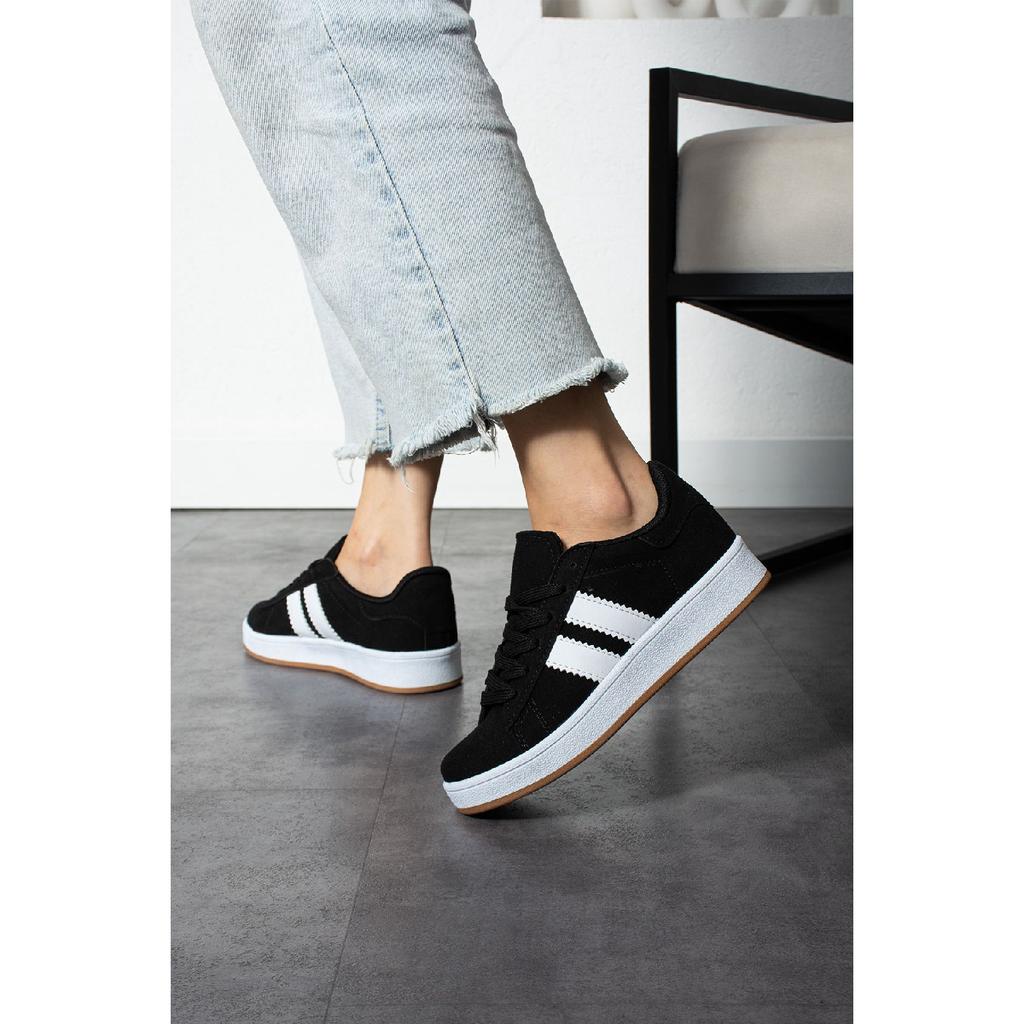 Navy Blue-white Orthopedic Sole Striped Sneakers