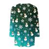 Women's Casual 3/4 Sleeve Round Neck Top with Christmas Print