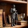 Fantasy Book Nook Figurine Medieval Knight Bookshelf Decor, Armored Bookend Statue, Gothic Library Shelf Decoration, Collectible Action Figure Castle