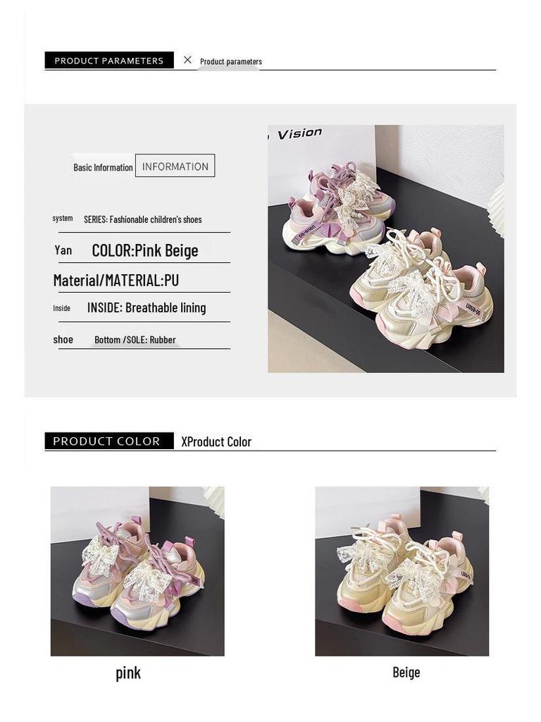 Herbst 2025 Mädchen Perlen-Sneakers - Prinzessinnenschuhe mit weicher Sohle für mittlere und große Kinder