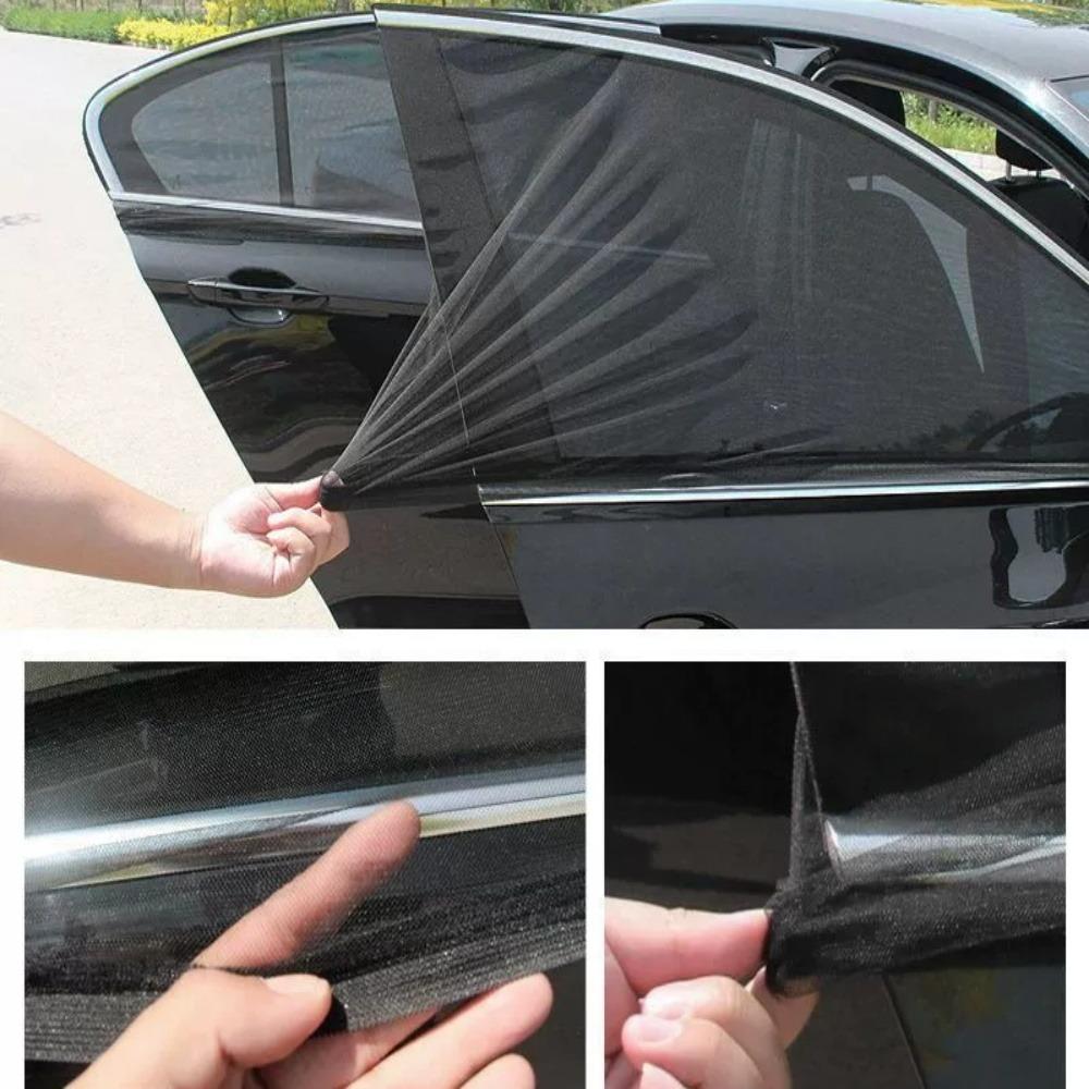 2/4 Stück Auto-Fensterrollo Atmungsaktiv UV-Schutz Universal Isoliert Bildschirm Fenster Sonnenschutz Anti-Mücken Auto-Fenster-Sonnenschutz
