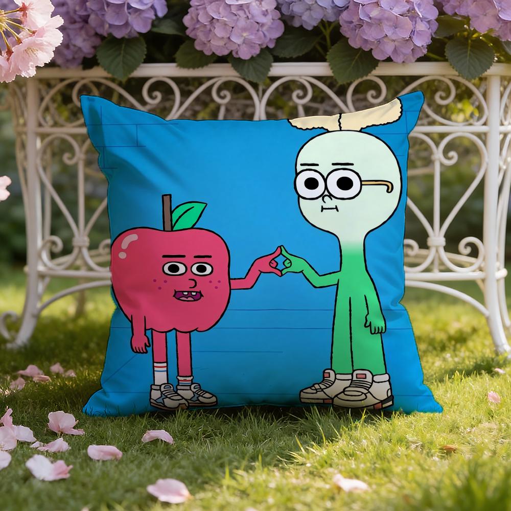 Anime Food A-AppleS And OnionS Cushion Cover Home & Car Dual-Scene Pillow Cover: Reversible for Premium Comfort