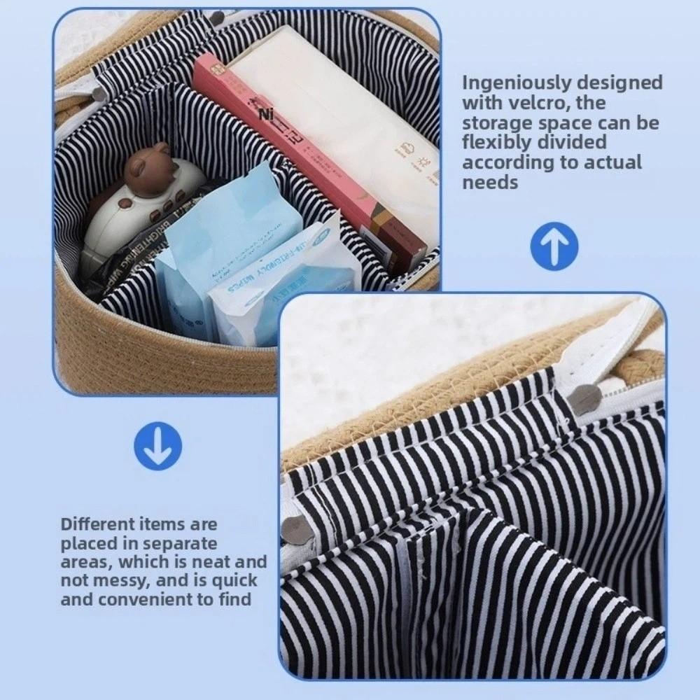 Cotton Thread Rope Diaper Storage Basket Large Capacity Baby Diaper Bag Home Living Room