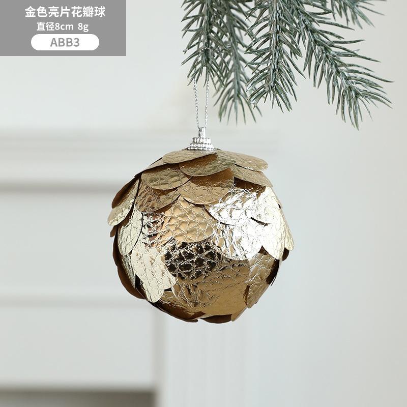 New Christmas Tree Decorative Pendant Christmas Ball Hanging White Petal Glitter Foam Ball Christmas Decorations 2025