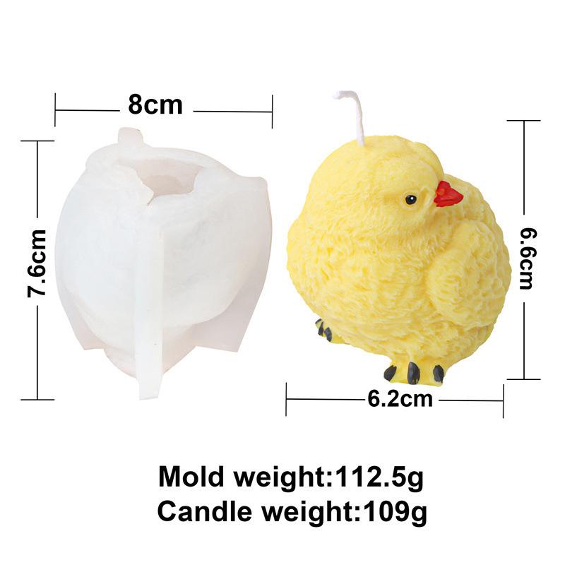 Cute Cartoon Chick Silicone Candle Moulds DIY Handmade Mini Animal Soap Aromatherapy Plaster Making Home Decoration Handicrafts