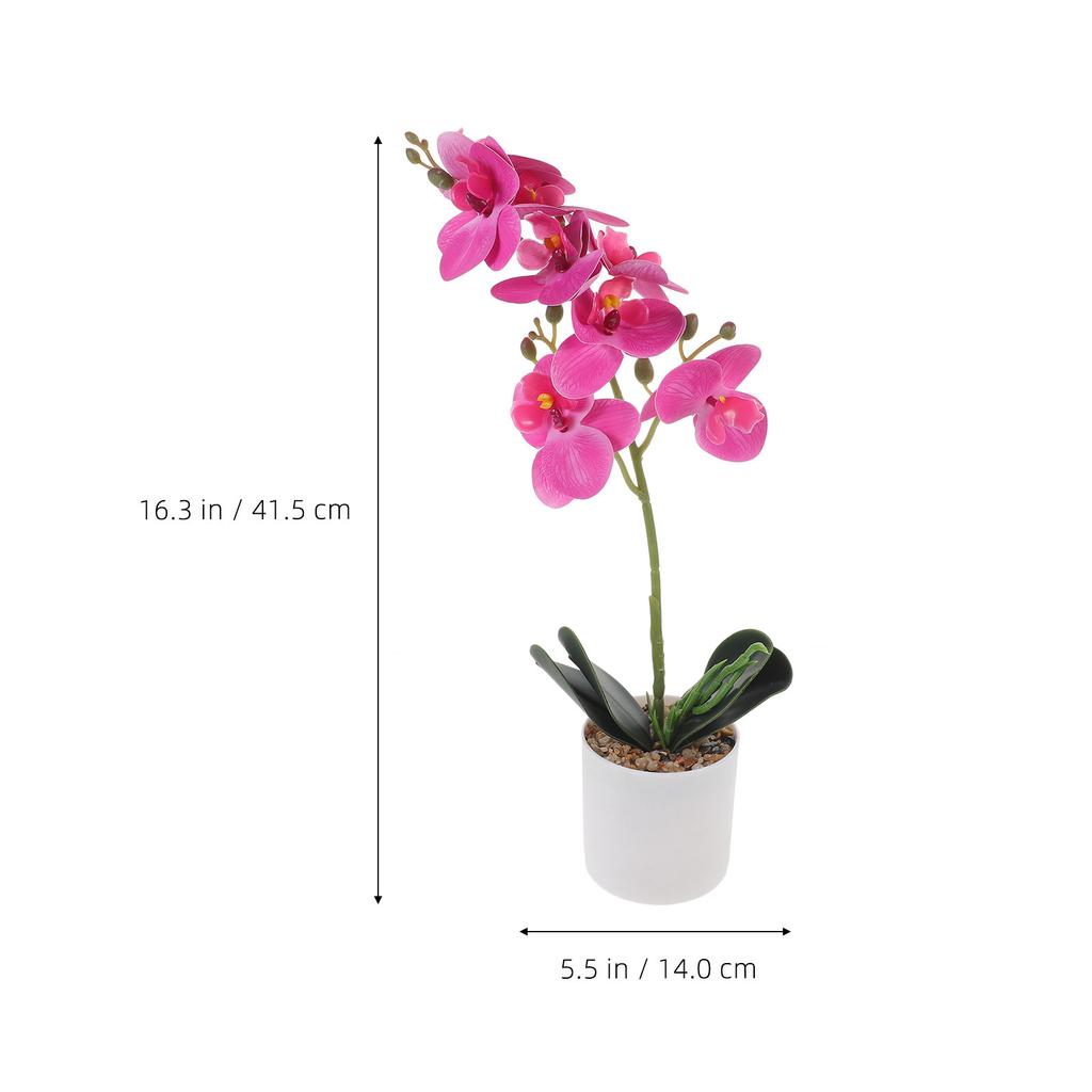 Premium Lifelike Artificial Phalaenopsis Orchid Potted Plant Decor for Living Room Office Kitchen Bedroom Study Desktop Home