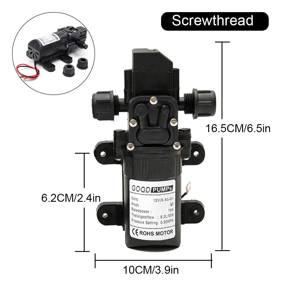 12V DC 6L/min electric water pumps with black micro-high-pressure diaphragm self-priming cooling car wash water pumps sprayers