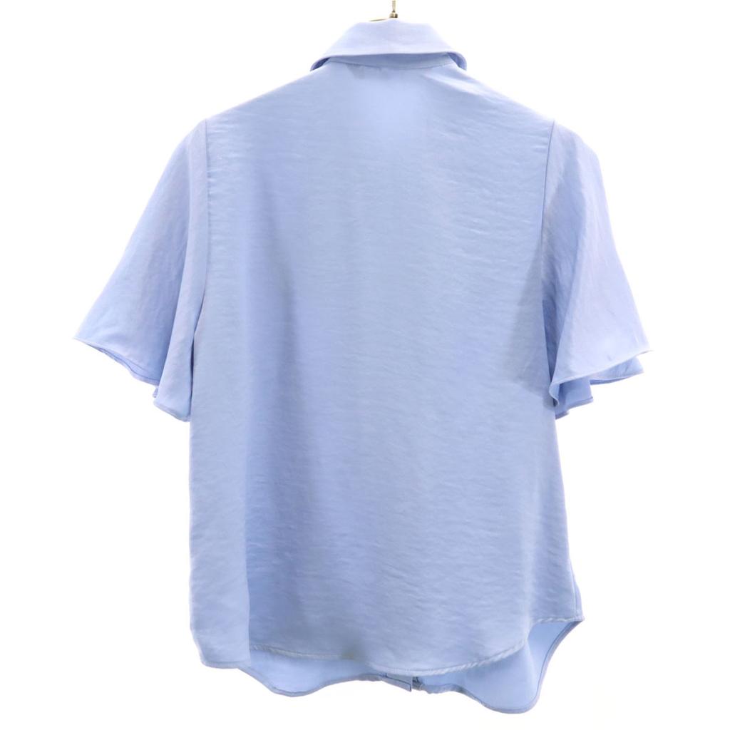 ZARA French sleeve Frill blouse XS Blue shirt Women Used
