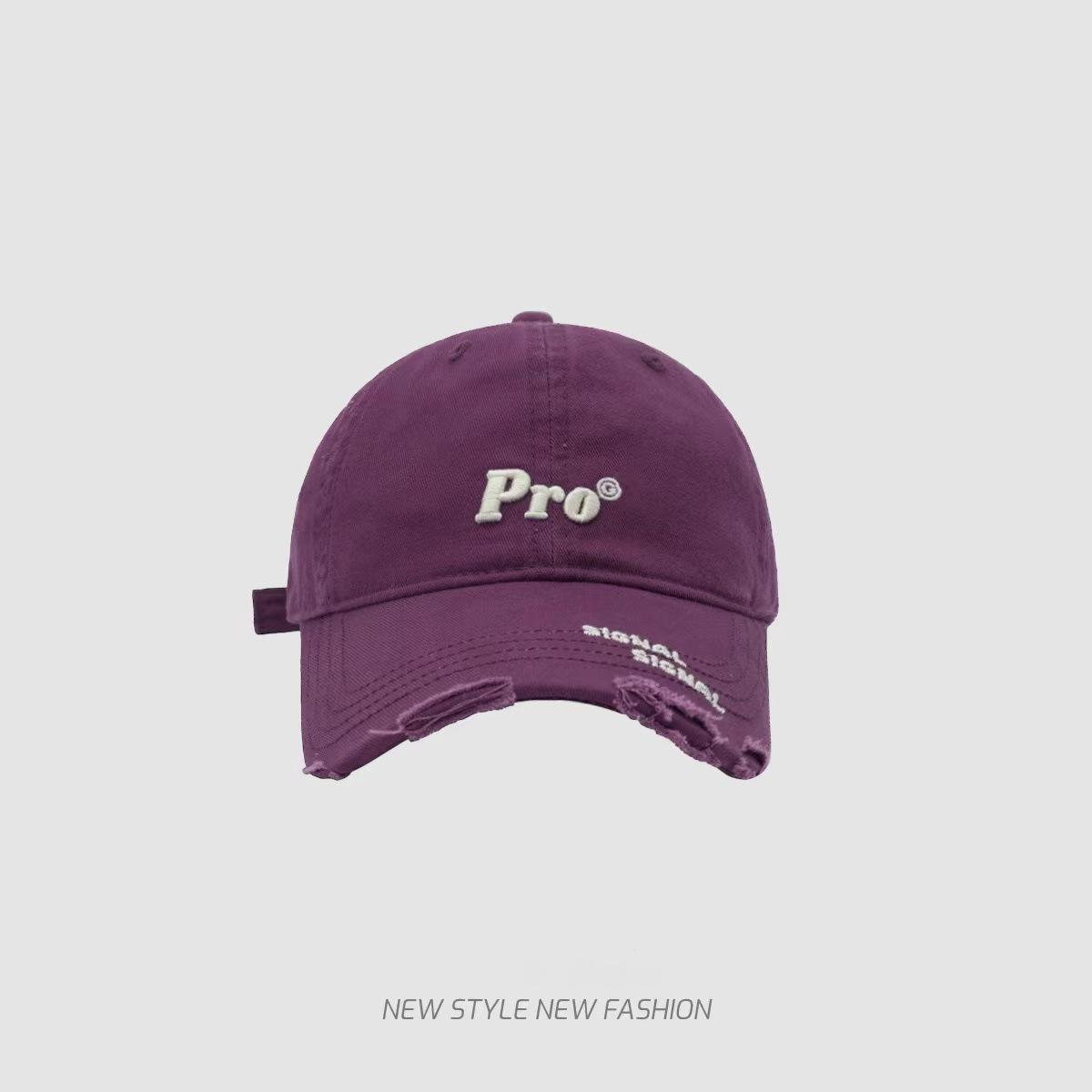 

2025 new navy blue wide brim baseball cap suitable for round face big head raw autumn and winter American blue cap M（56-58cm） фіолетовий