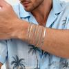 Men's Thin Chain Bracelet,Adjustable Stainless Steel Metal Chain Wristband,Classic Hip Hop Trendy Jewelry Gift for Him