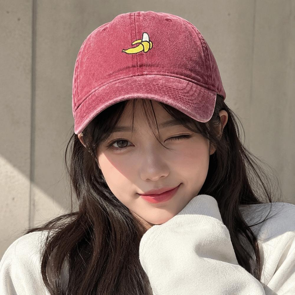 Adjustable Baseball Hat Banana Embroidered Sun Protection Hat Fashion Duck Tongue Hat Outdoor