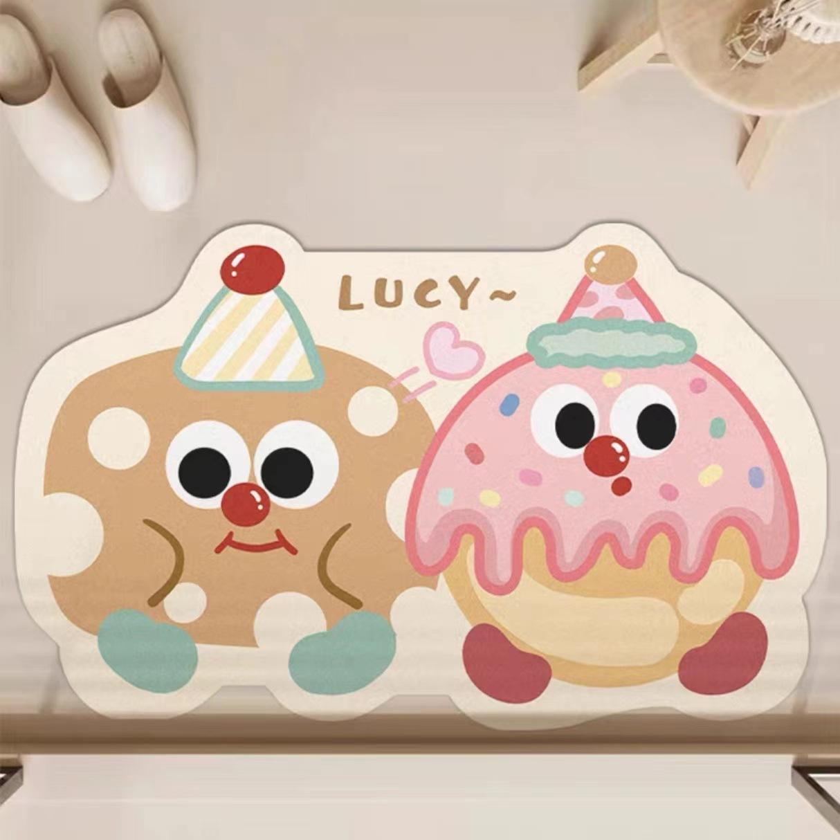 

Fun Cartoon Bathroom Floor Mat Household Diatom Mud Style Bathroom Door Foot Mat Porch Entrance Door Mat 50X80cm