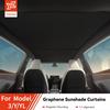 YZ For Tesla Model 3/Y/YL Highland Juniper 2026 Black Roof Graphene Honeycomb Sun Shades Sunshade Car Rear Front Sunroof Glass