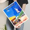Vintage Air France New York Paris Route Poster Metallblechschild Heimbar Café Dekorative Wandkunst