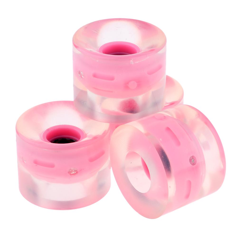 Custom PU Light Up Wheels for Longboard Cruiser Night Glow Skateboarding Downhill Mountain Rebuild Set