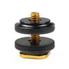 3/8 1/4 Double Nut Single Cold Shoe Tripod Mount to Flash Hot Shoe Screw Adapter for GoPro Hero Action Camera DSLR Photo Studio