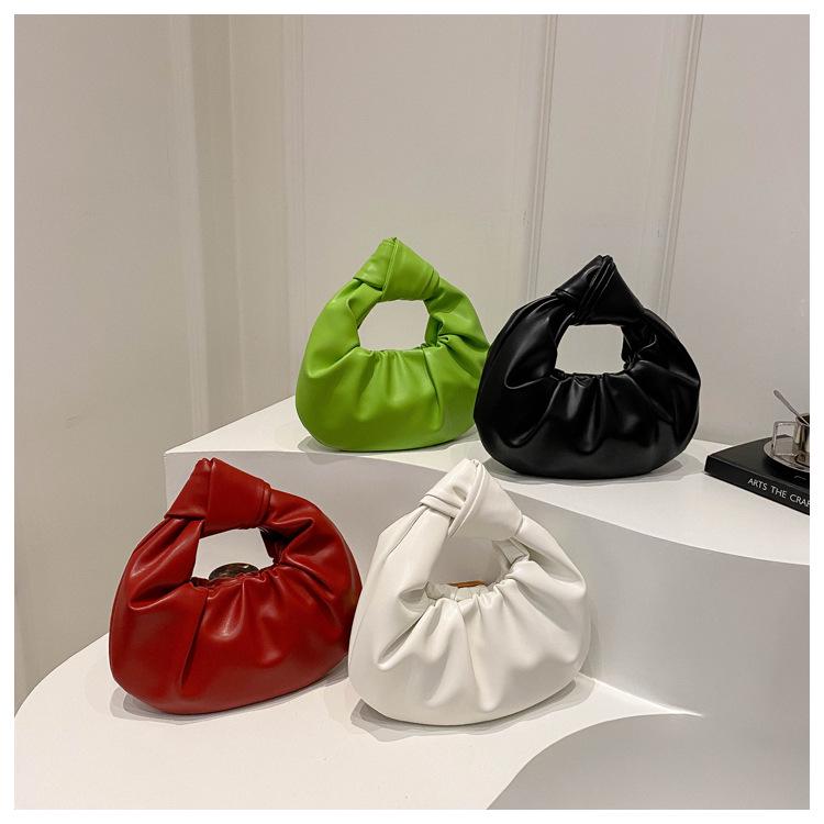 2024 Unique Design: Pleated Women's Versatile Solid Color Handbag - Summer Casual Must-Have