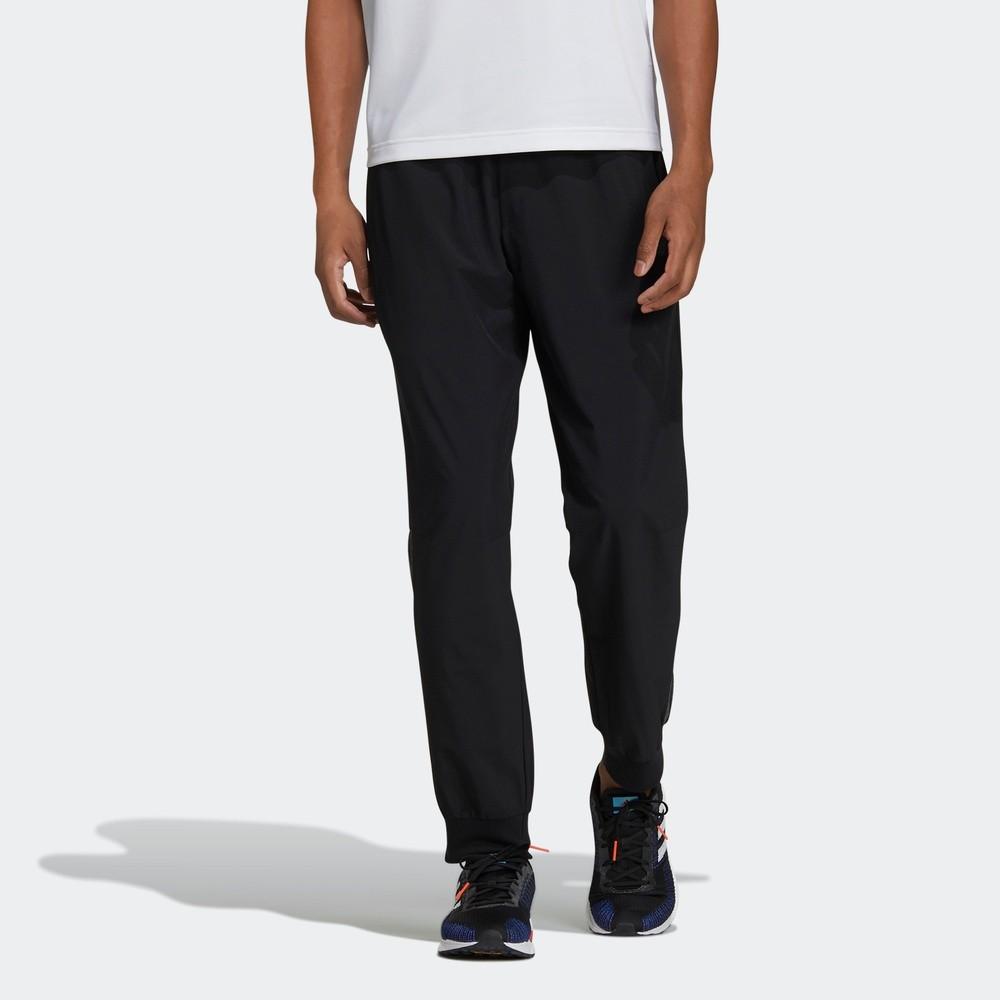 Adidas Solid Color Logo Print Cuffed Retro Sports Casual Long Pants Men Bottoms Black GV5150