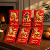 6pcs Hot Stamping Spring Festival Lucky Money Bag Blessings Printing Hongbao  Kids