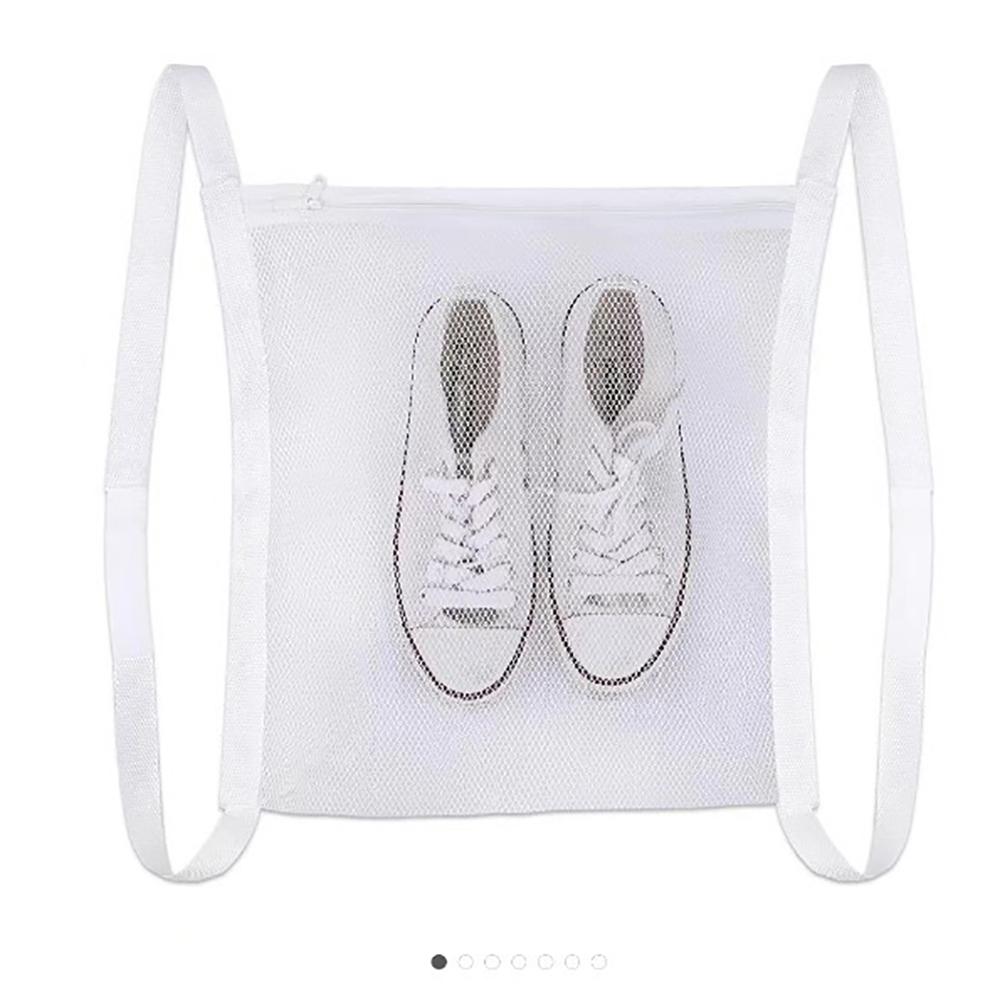 

1PC Sneaker Dryer Bag Washing Machine Bag Mesh Washing Bag Portable Laundry Dryering Net Bags for Shoes Dryer Door Shoe Net Bag белый