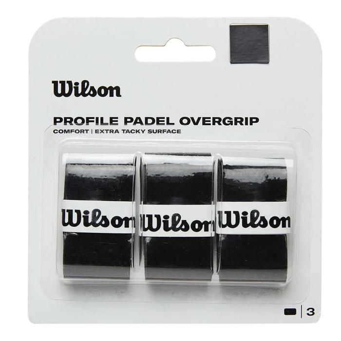 Grip de Padel - Wilson - Profile OVERGRIP - Unisex-Adult - Noir - Pack de 3