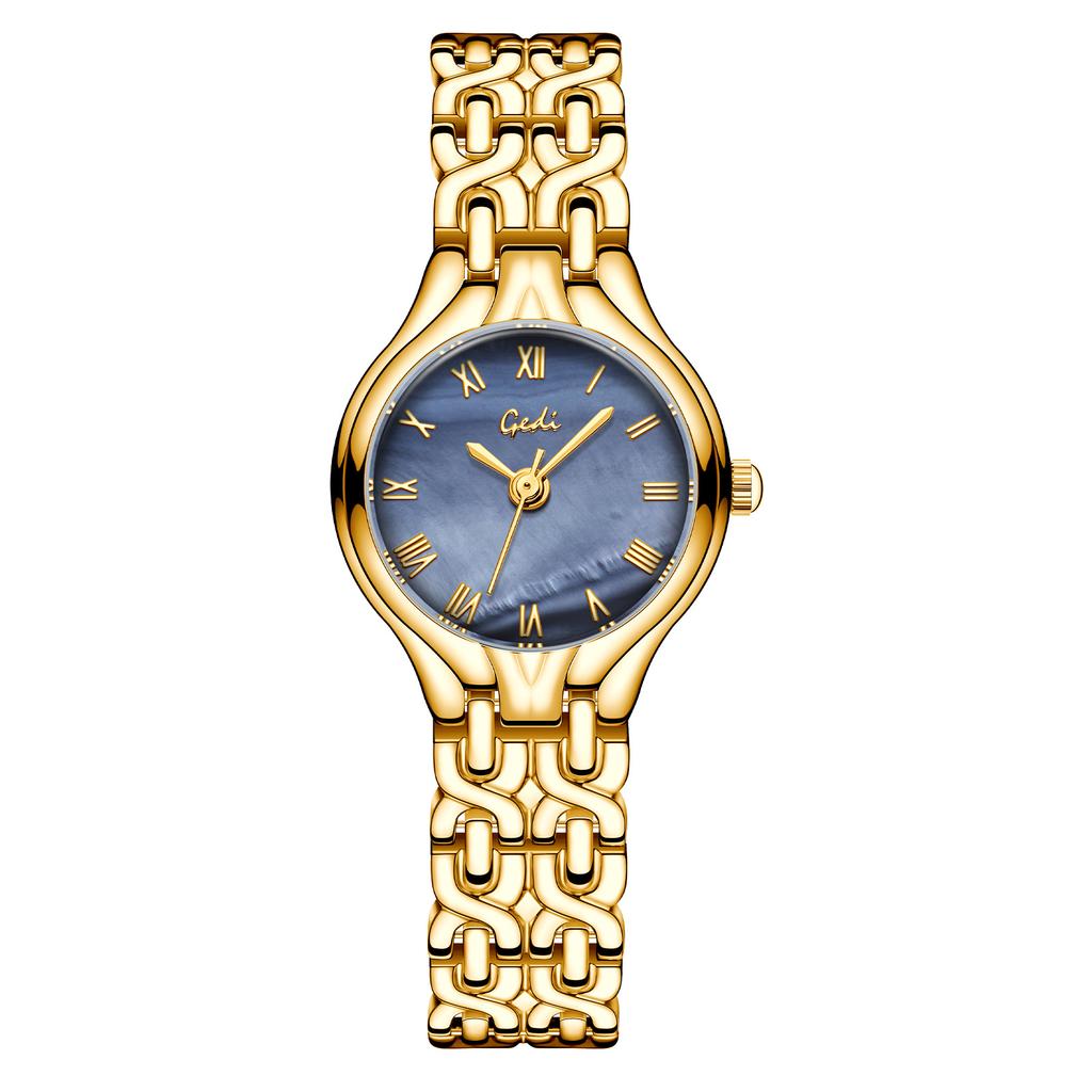 Old Money Style Retro Roman Small Gold Watch, Women'S Light Luxury Chain Quartz Watch, High-End Workplace Versatile Watch