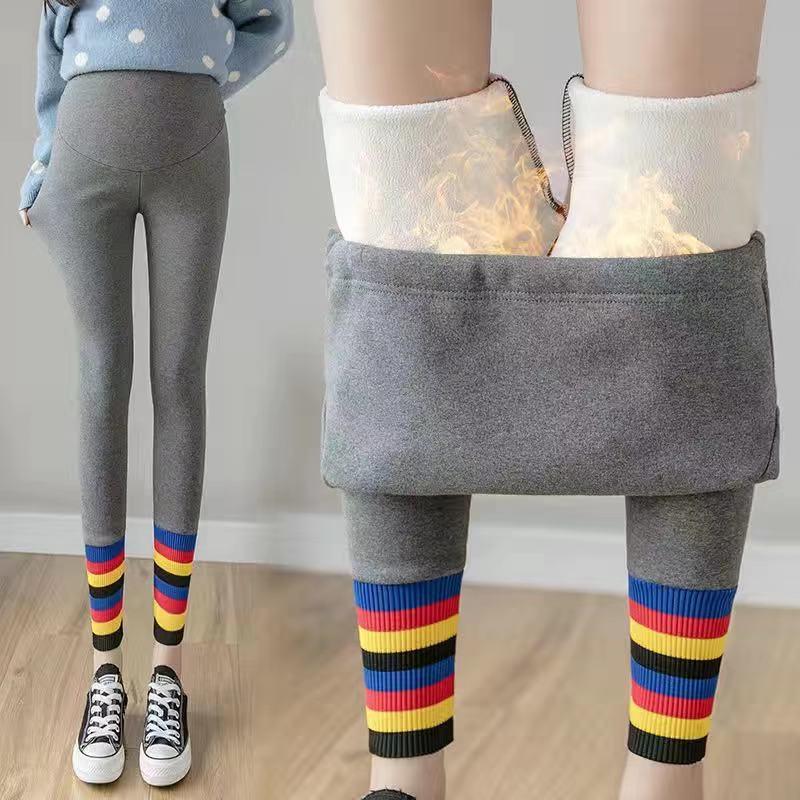 

Брюки-джоггеры для беременных с флисовой подкладкой и цветными блоками для осени/зимы M 80-100 lbs