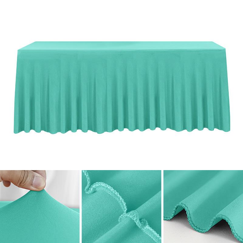 Spandex Rectangle Table Skirts 4/5/6/8ft Fitted Table Cover Wrinkle Resistant Cloth for Hotel Wedding Anniversary Party Decor
