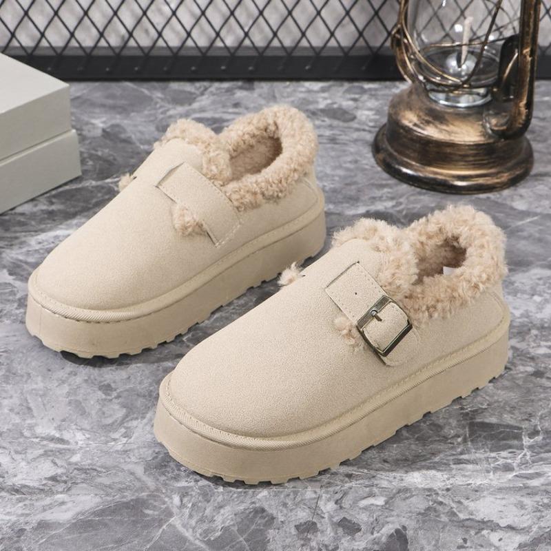 Women's cotton shoes autumn and winter new large size round head thick sole short plush fashion women's shoes