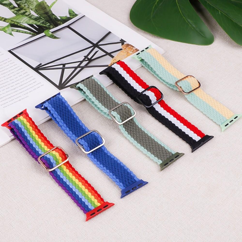 Braided Bracelet for Apple Watch Ultra 3 2 49mm 11 10 42/46mm Nylon Elastic Belt Bracelet for 9 8 7 41mm/45mm 6 5 4 SE3 40/44mm