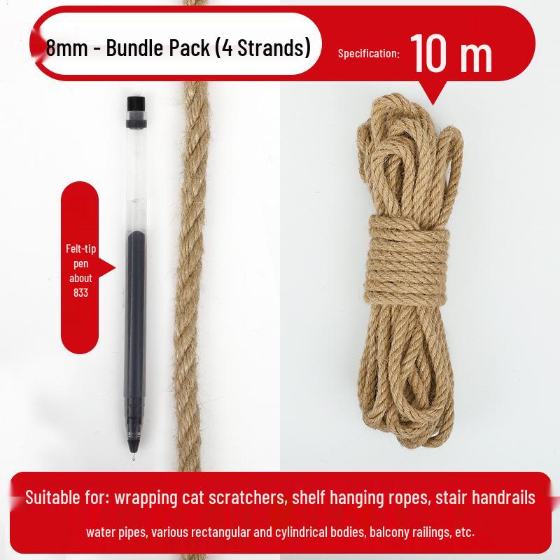 Hemp Rope: Handmade Thick String for DIY Weaving, Cat Scratching, Photo Wall Decor