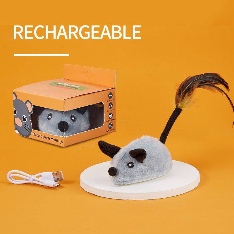 Hanging Sound-sounding Mouse Plush Cat Toy, Chirping Mouse Self-amusement Cat Toy
