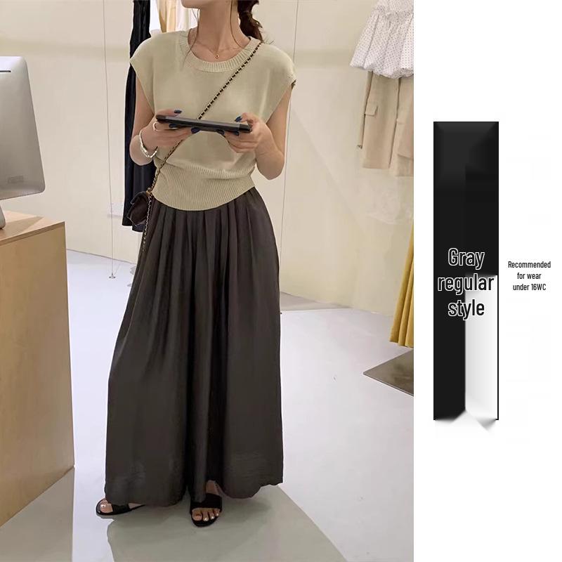 Culottes de pierna ancha de cintura alta para mujer, efecto rejuvenecedor, Verano 2026