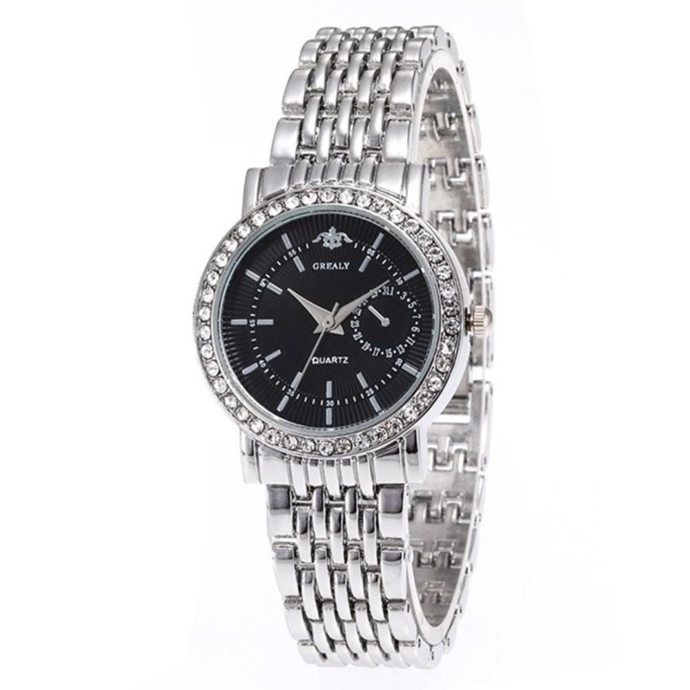 Casual Quartz Wristwatch Alloy Band Ladies Dress Watch Fashion Diamond Inlaid Watch Women's
