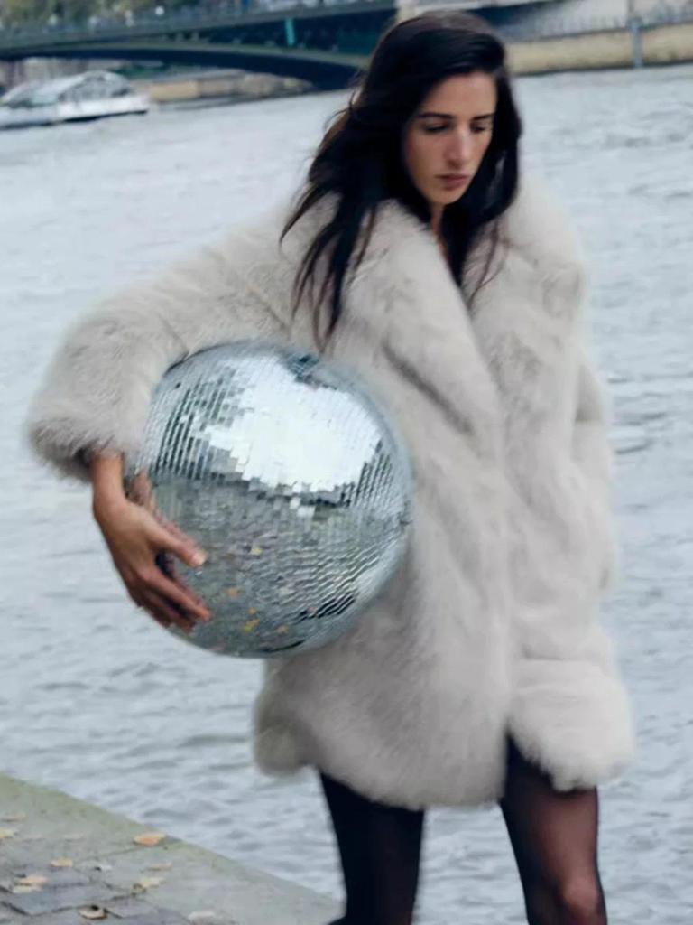 European & American Style Women's Faux Fur Lapel Coat - Autumn/Winter Fashion