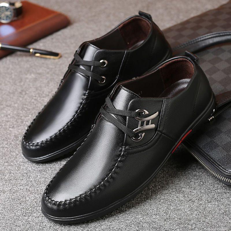 0% Genuine Leather Spring and Autumn Soft Leather Soft Sole Comfortable Wear-resistant Casual Leather Shoes Men's Leather Shoes Deodorant Shoes