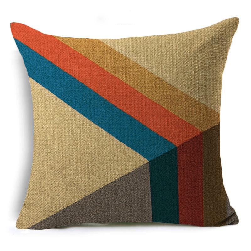Simple Abstract Geometric Pattern Pillow Case Fashion Fabric Home Sofa Bedside Cushion Pillow Case