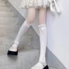 Women Lolita Lace-edge Bow Velvet Stockings Mid Leg Socks Thin Breathable Soft Cute College Style Kawaii JK Knee High Calf Socks