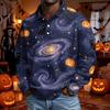 Men's Halloween Long Sleeve Button Up Shirt for Party and Casual Wear