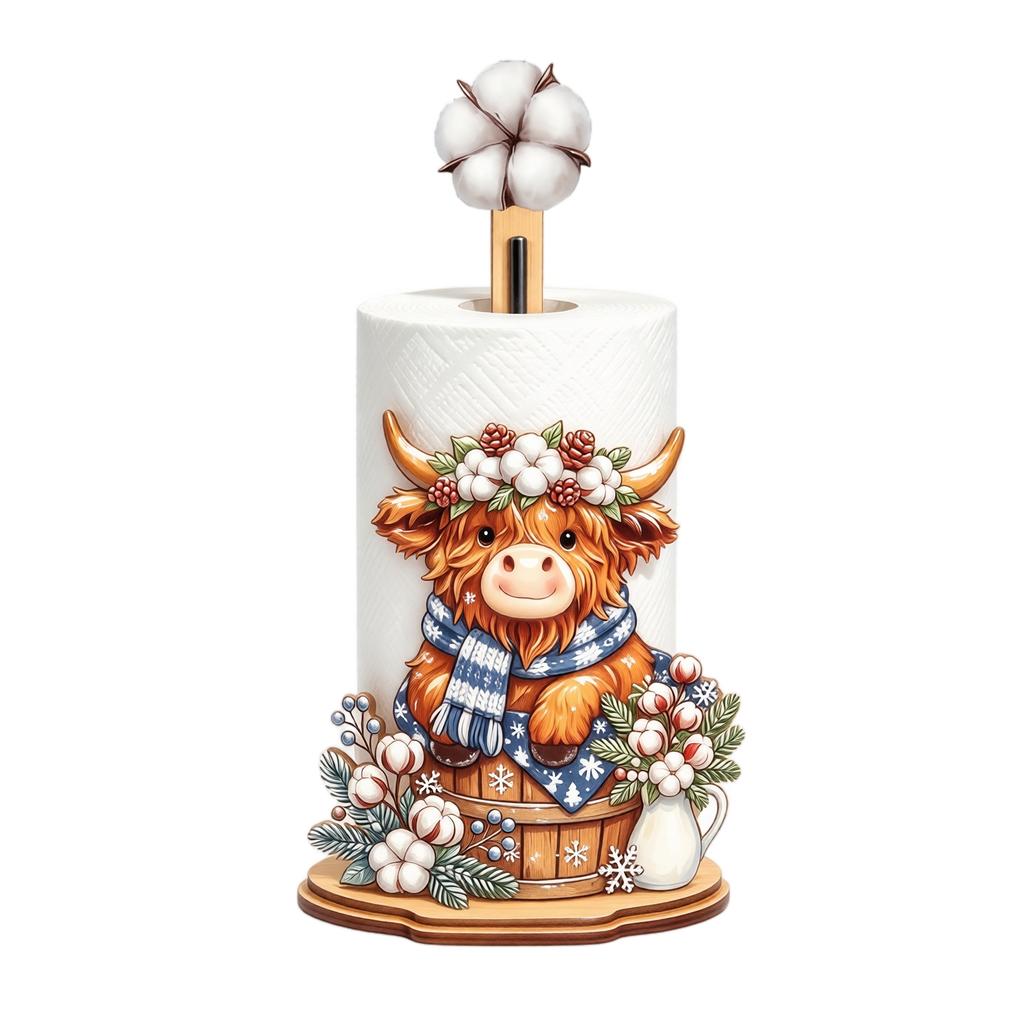 Christmas Wooden Napkin Holder and Tissue Box, Tabletop Storage Decor for Dining Table, Party, Kitchen and Coffee Corner