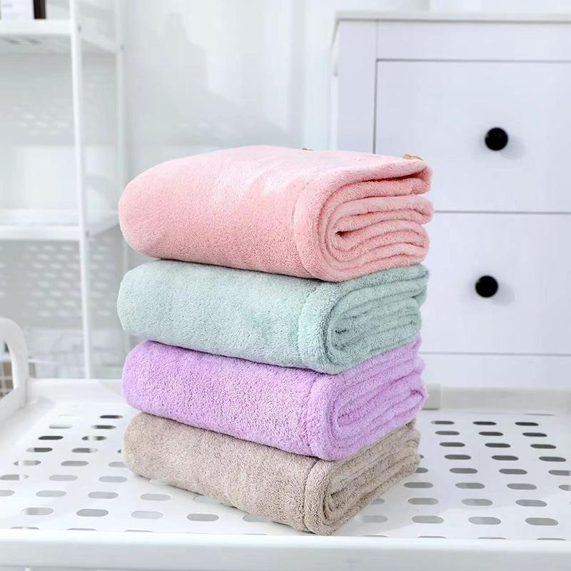 Hair Drying Hat Long Hair Quick-Dry Towel Women Bath Hat Solid Towel Cap Bathroom Super Absorption Turban Hair Drying Cap