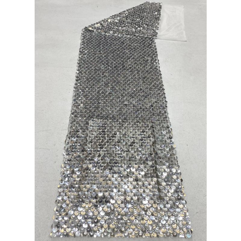 Stretch Mesh Fabric with Shell Sequins Beads Shimmer Embroidery for Women's Dresses Evening Gowns Kids' Clothing Shoes Bags