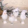Party Decoration Christmas New Silver Silk Plush Standing Doll Window Snowman Decoration Gift