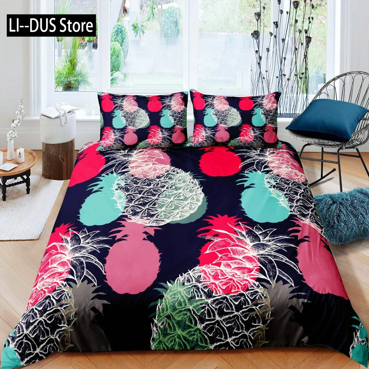 

Comforter Cartoon Pineapple Bedding Set Daisy Flowers Comforter Set For Kids Teens Women Room Decor Full Size 3 Pieces Comforter (quilt)-EU Single(135*200cm)3pcs
