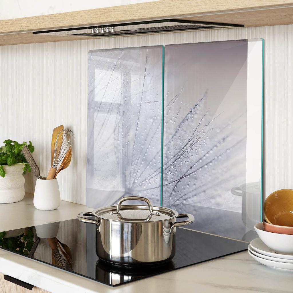 Glass Kitchen Cutting Boards with Dandelion Seed Graphics 2X30X52 Cm