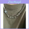 Stainless Steel Geometric Chain Necklace For Men And Women With Polished Finish