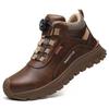 Fashion Rotating Button Indestructible Shoes Safety Boots Men Steel Toe Work Boots Waterproof Non-slip Puncture-Proof Protective Shoes