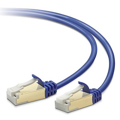 Elecom Cable LAN CAT7 10m con Conector Antiroturas, Delgado, Azul Metálico, LD-TWSST/BM100